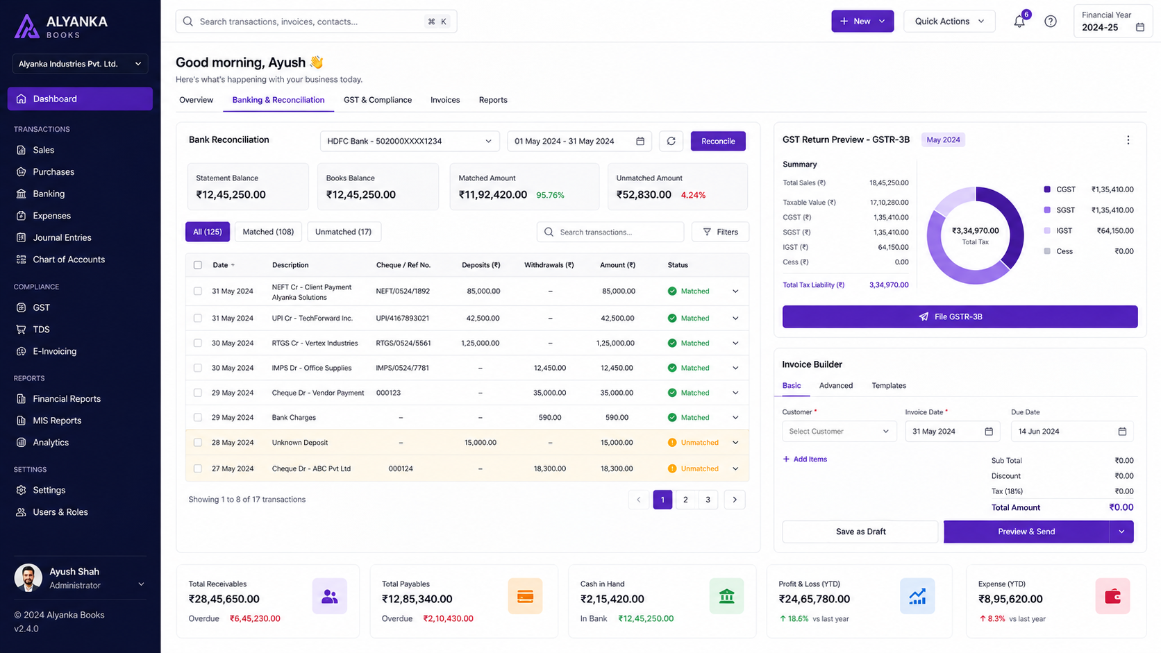 AccountEdge Dashboard