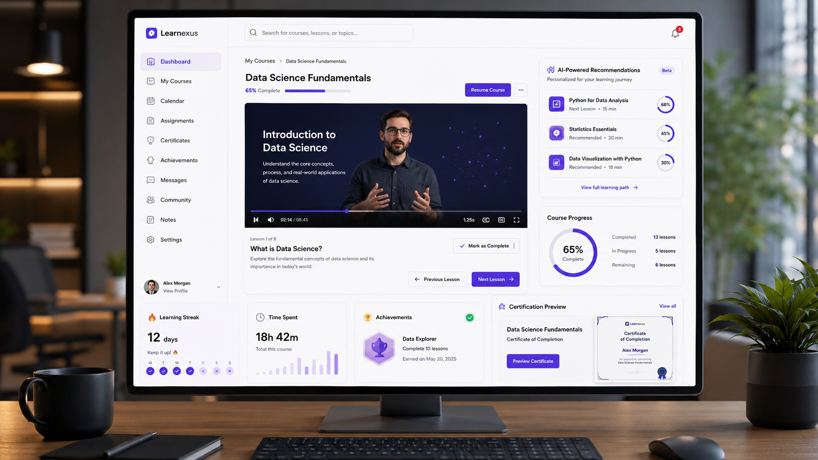 LearnFlow LMS Dashboard